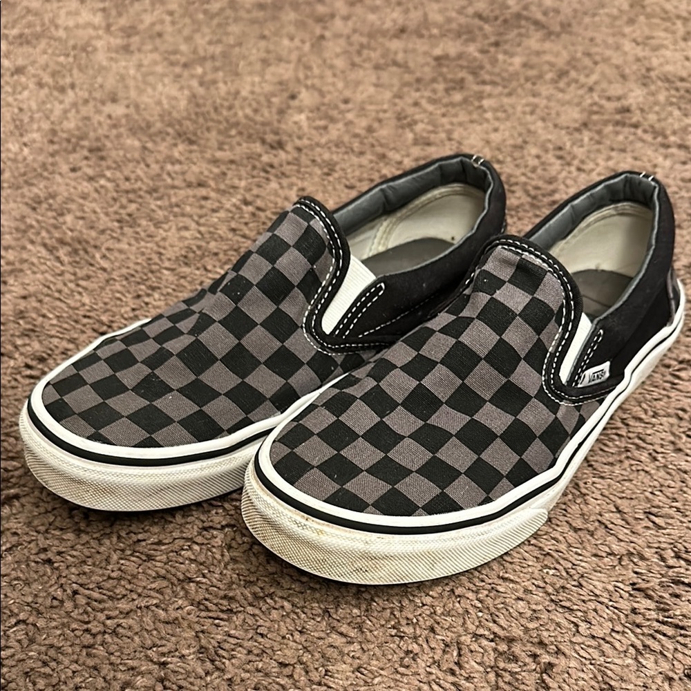 Vans Black and Gray Sneakers with Slip-On Design